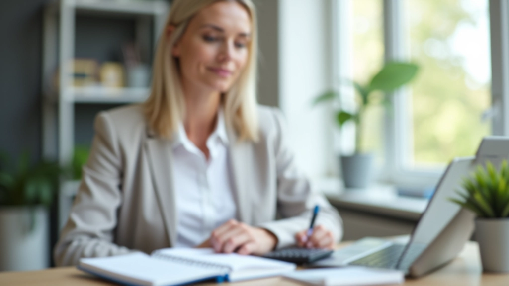 Person bei der Planung von Steuerauszahlungen mit Notizen und Taschenrechner auf dem Schreibtisch