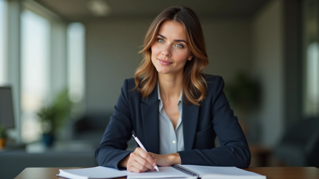Freiberufler sitzt mit Notizblock und schreibt Liste auf, überlegt sich Entscheidungskriterien
